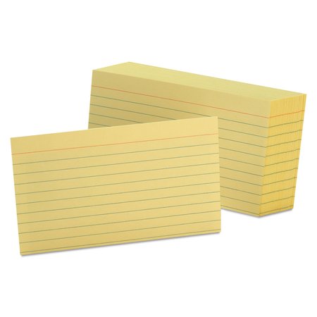 OXFORD Index Cards, Ruled, 3x5", Canary, PK100 7321-CAN